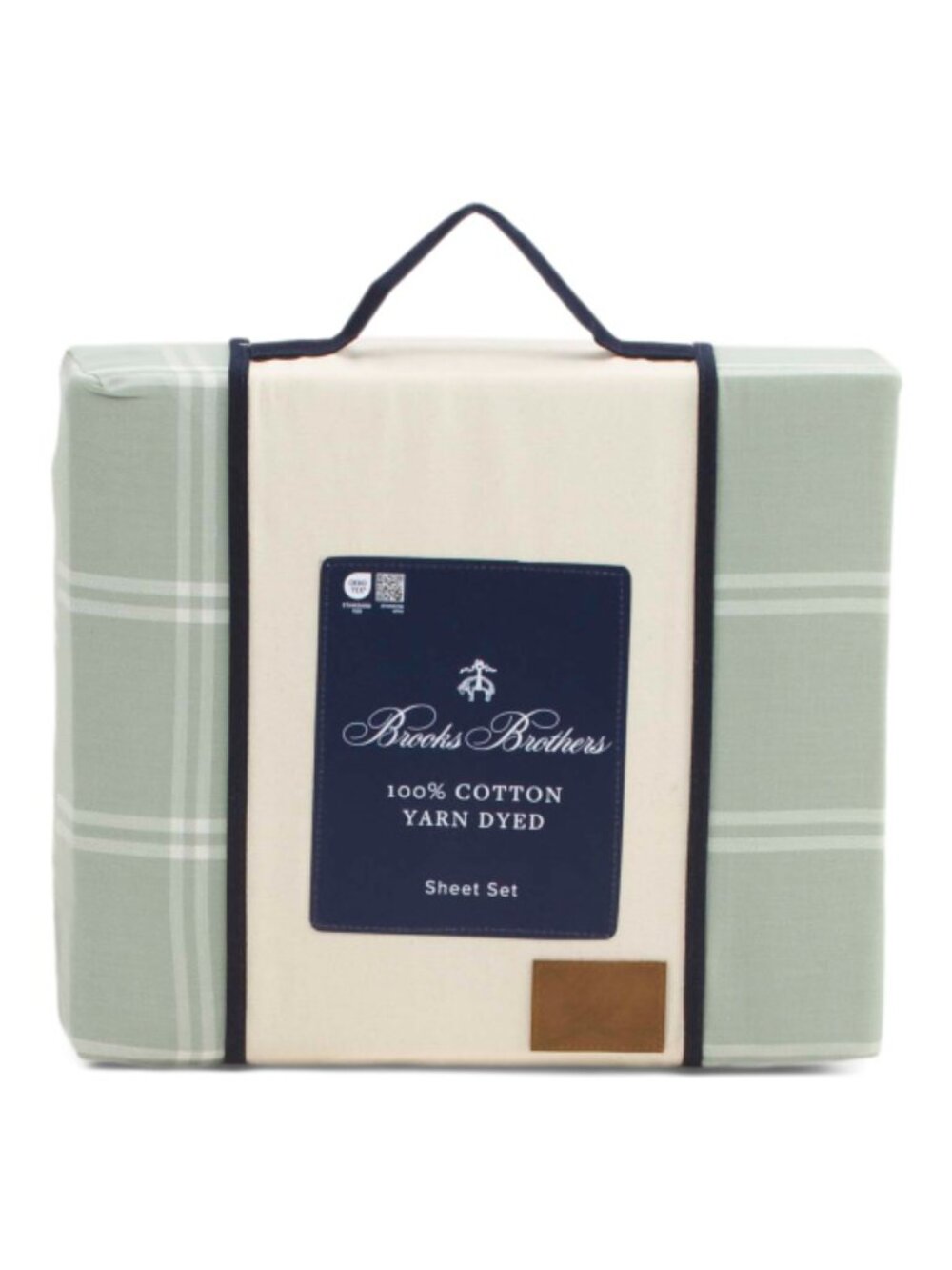 Brooks Brothers Plaid Cotton Sheet Set - Sage